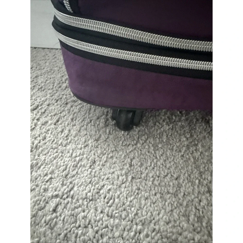 Biaggi Zipsak Folding  Expandable Luggage Carry-On Roll Spinner Purple Nylon